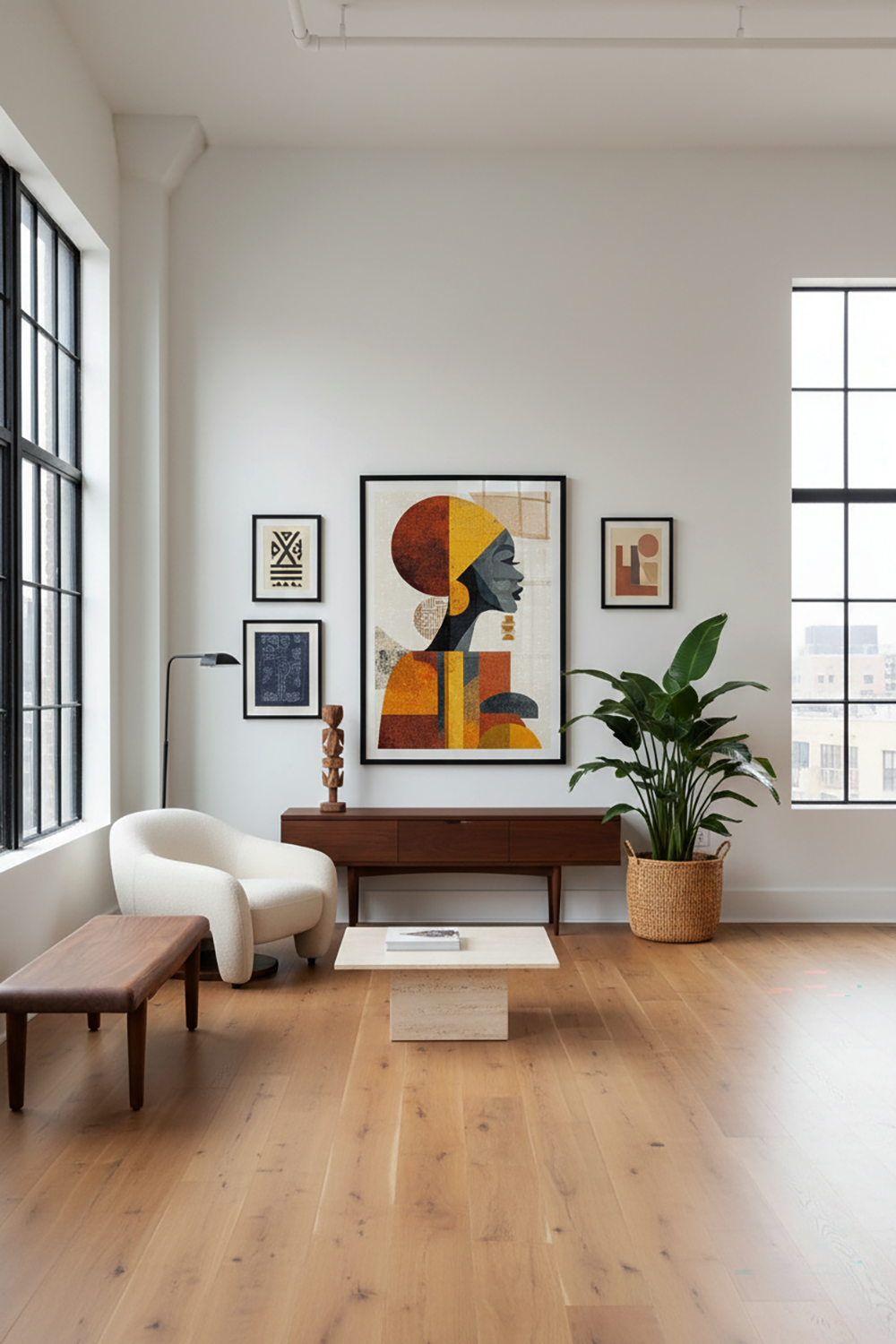 Afro Profile Wall Art – Modern Afro Abstract Canvas Print