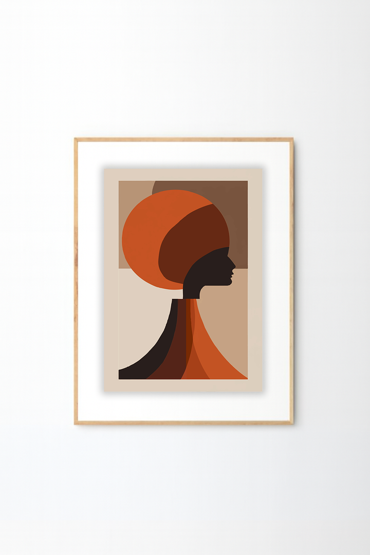 Afro Minimalist Portrait Wall Art – African Inspired Modern Silhouette Wall Decor