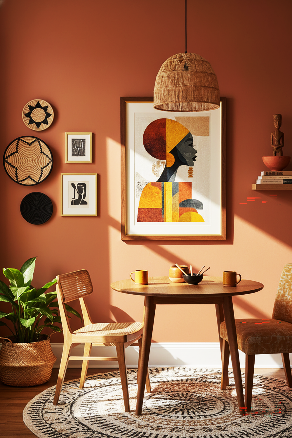 Afro Profile Wall Art – Modern Afro Abstract Canvas Print
