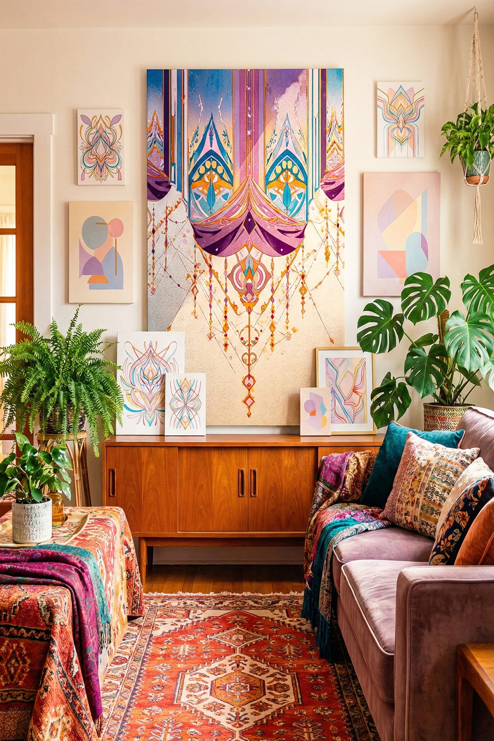 Funhaus Decorative Abstract Wall Art | Bold Geometric Pattern Print