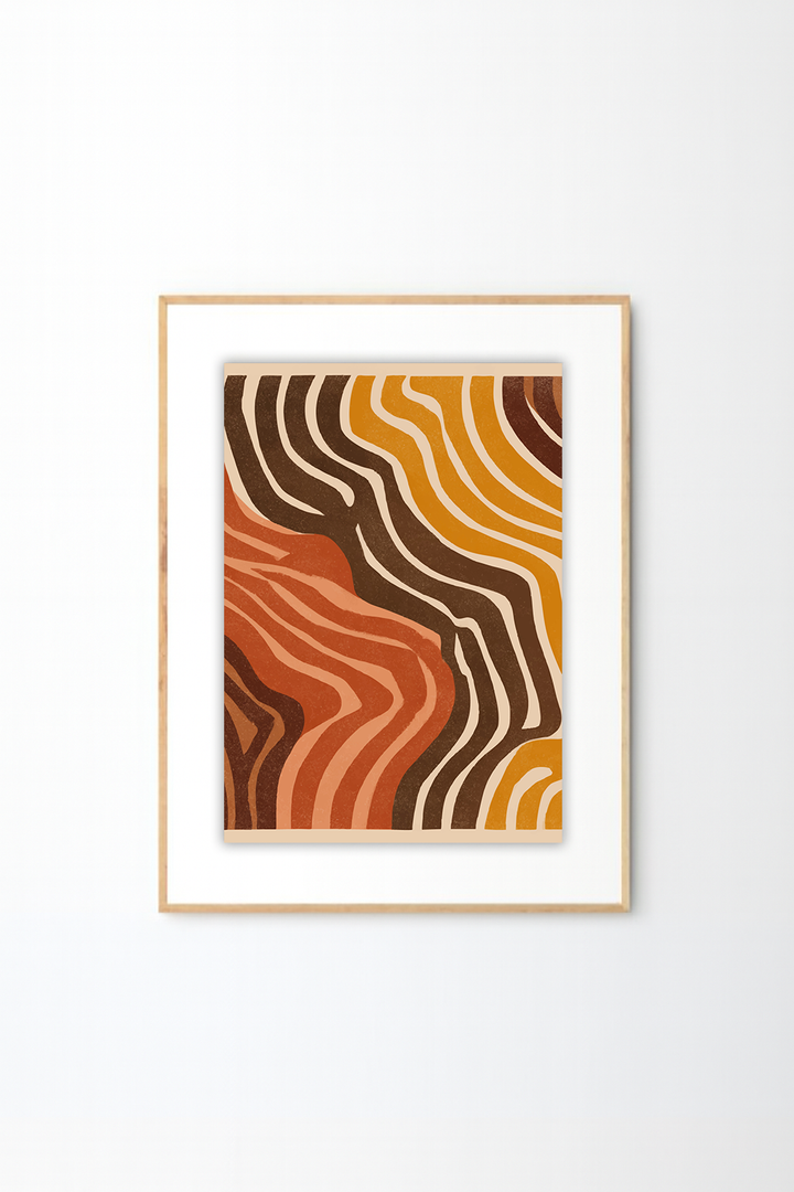 Afro Abstract Earth Tone Wall Art – Modern Afro Pattern Print