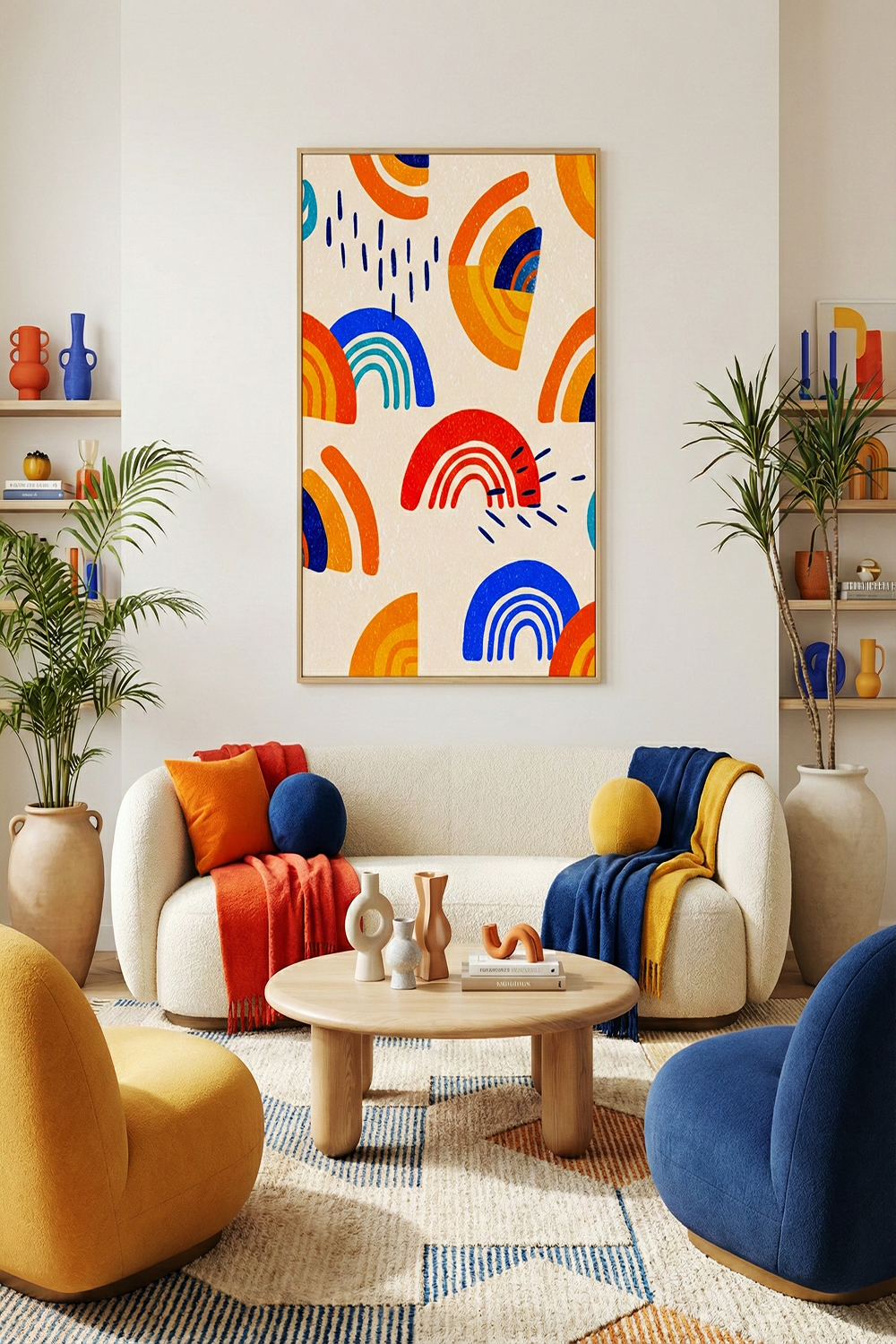 Funhaus Rainbow Pattern Wall Art | Playful Modern Abstract Print