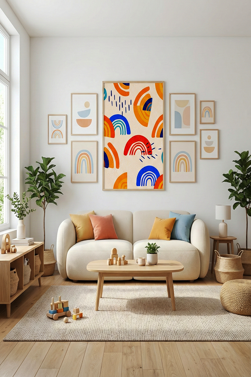 Funhaus Rainbow Pattern Wall Art | Playful Modern Abstract Print