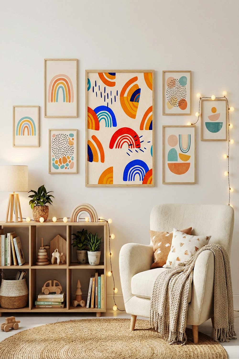 Funhaus Rainbow Pattern Wall Art | Playful Modern Abstract Print
