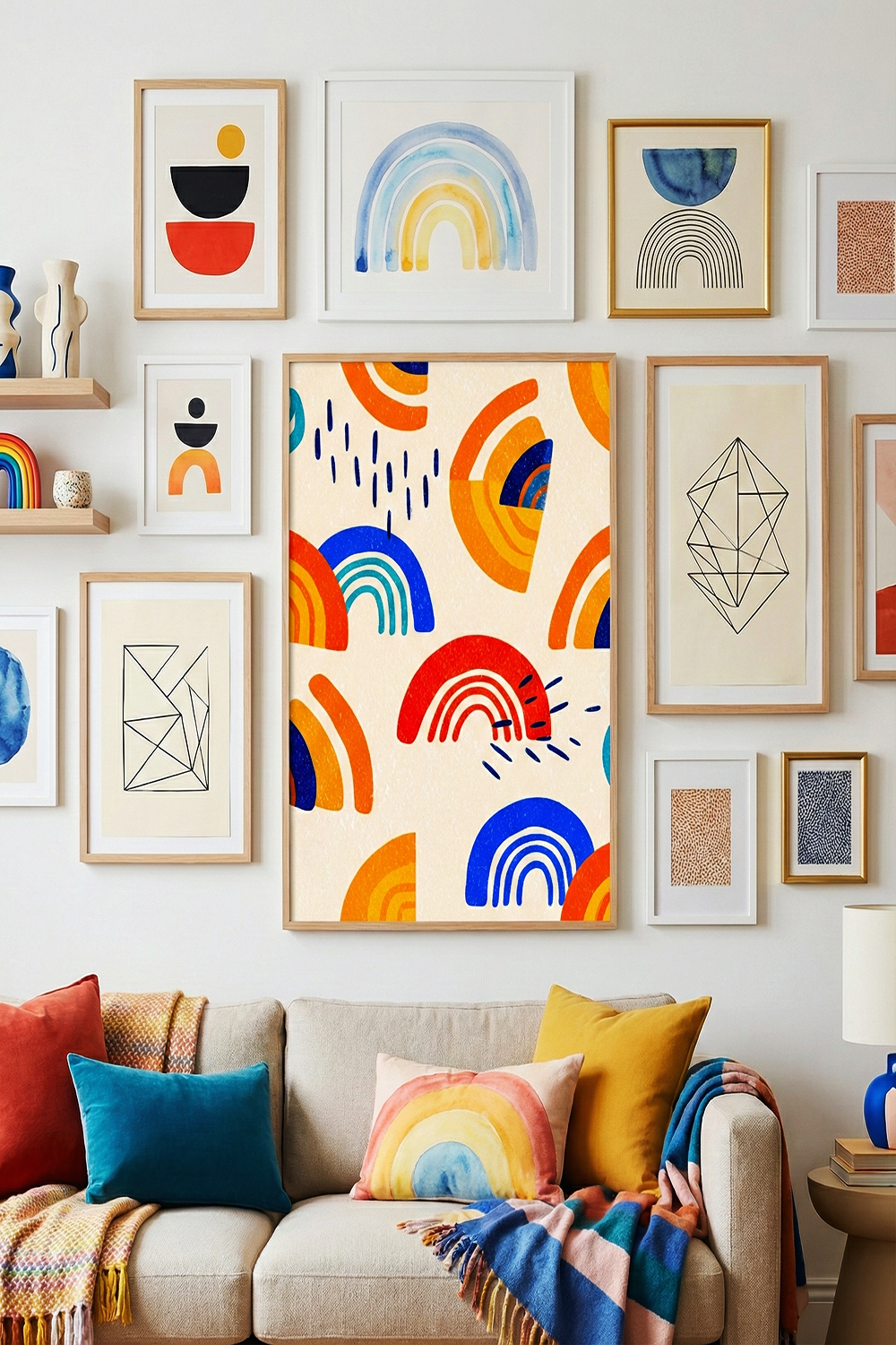 Funhaus Rainbow Pattern Wall Art | Playful Modern Abstract Print