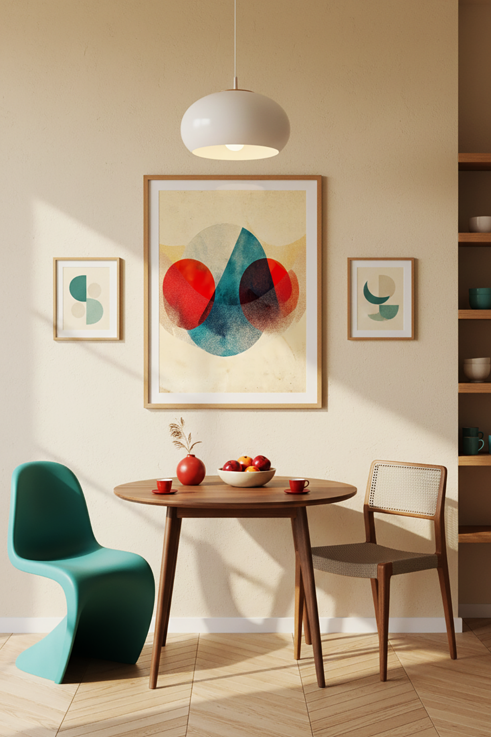Funhaus Soft Geometric Abstract Wall Art | Modern Color Overlap Print