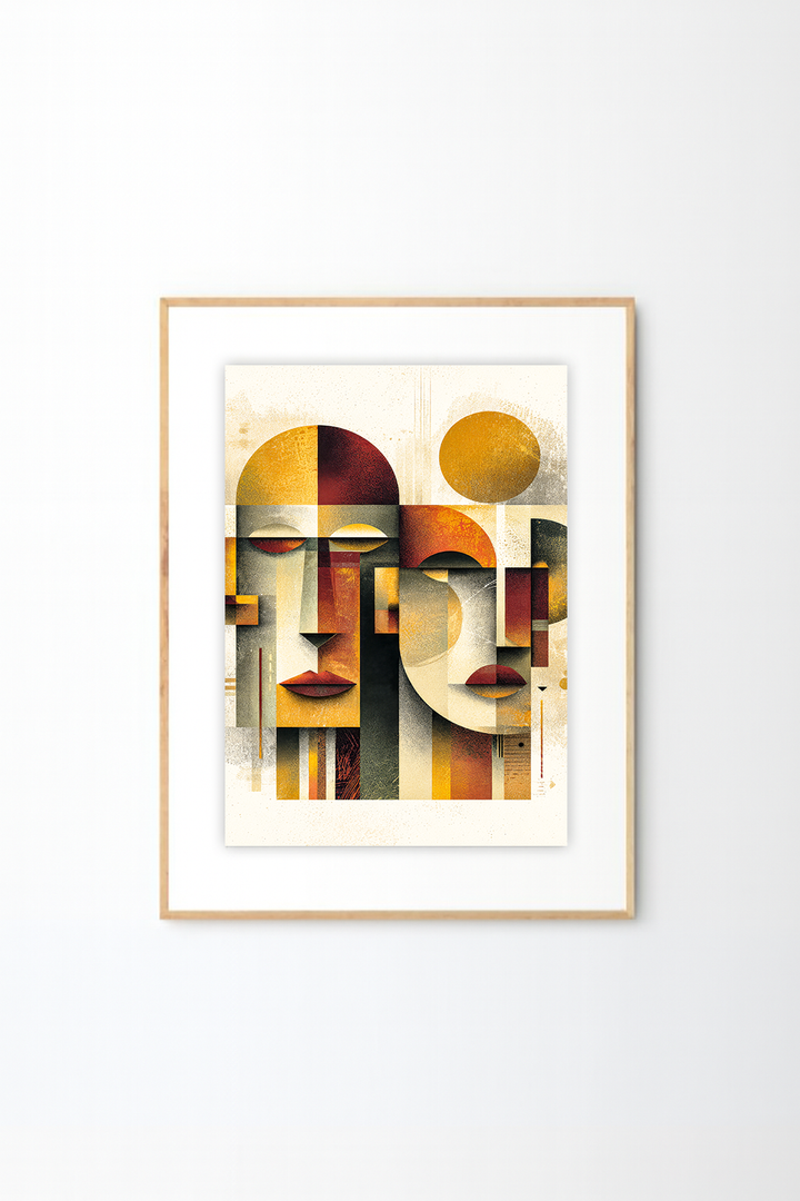 Afro-Bohemian Abstract Face Wall Art | Modern African Portrait Print