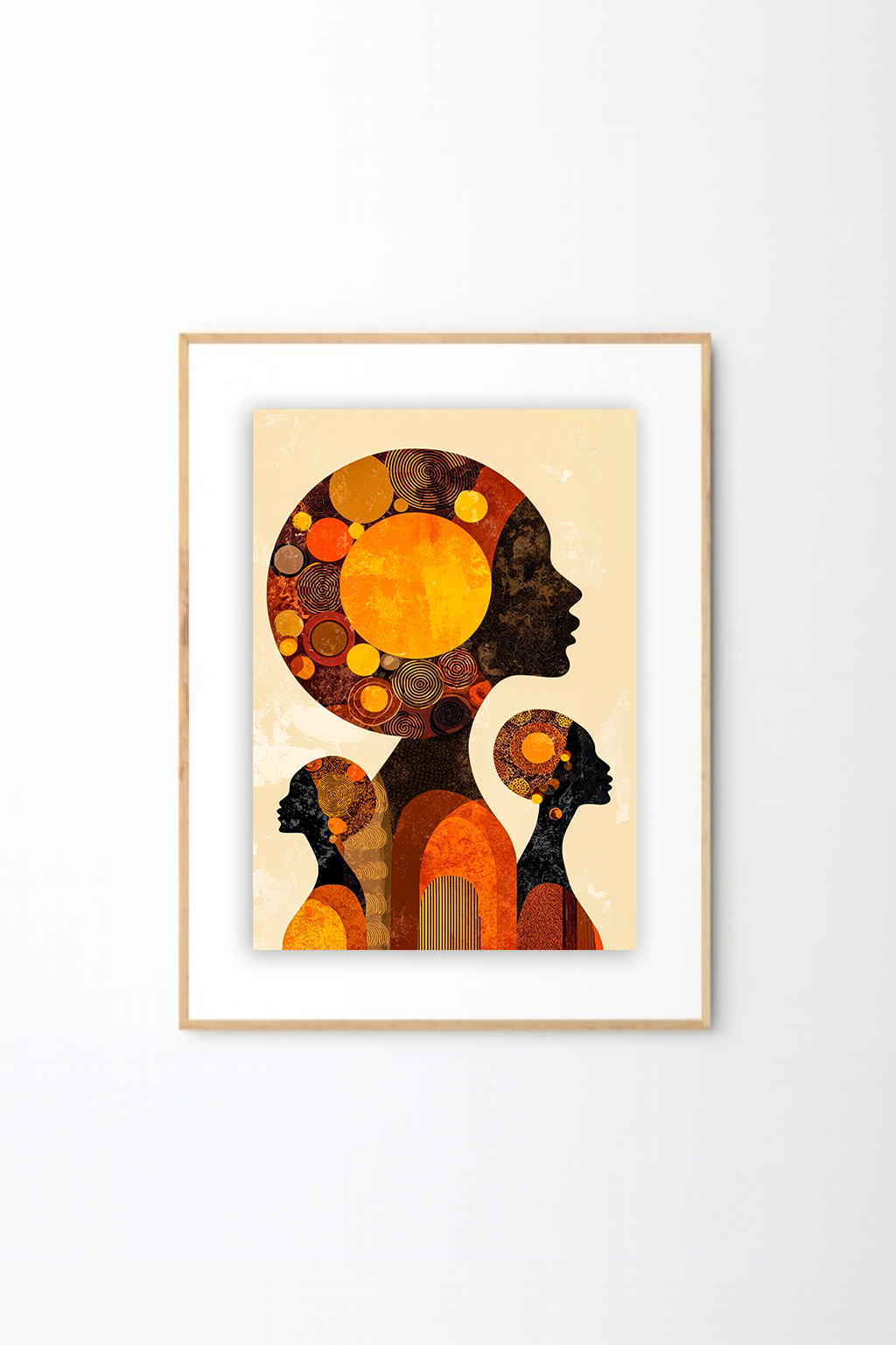 Afro Abstract Silhouette Wall Art – Modern Afro Canvas Print