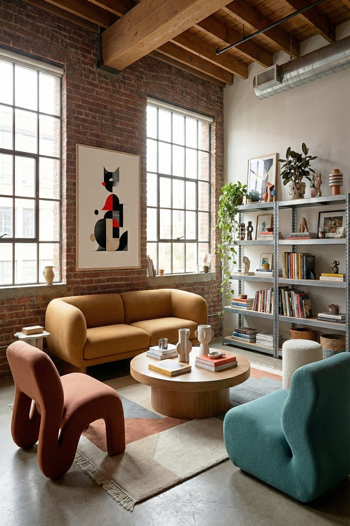 Funhaus Abstract Cat Wall Art | Playful Modern Geometric Animal Print