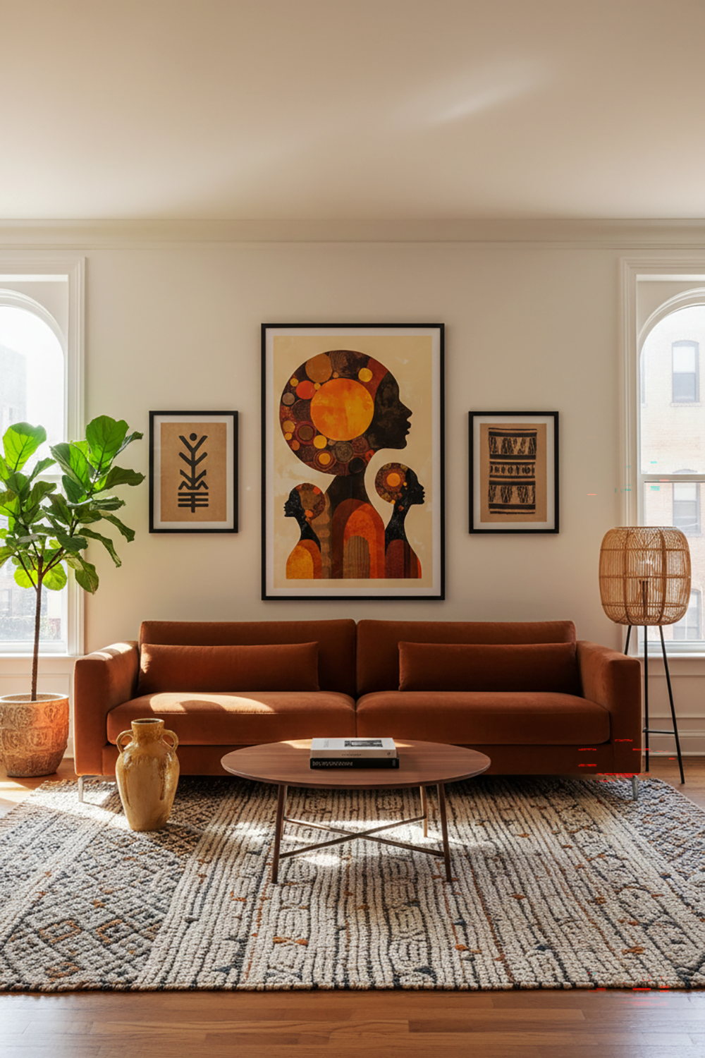 Afro Abstract Silhouette Wall Art – Modern Afro Canvas Print