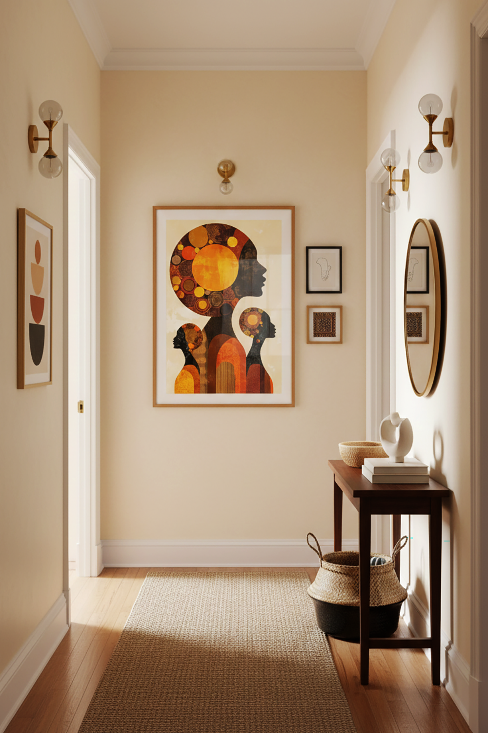 Afro Abstract Silhouette Wall Art – Modern Afro Canvas Print