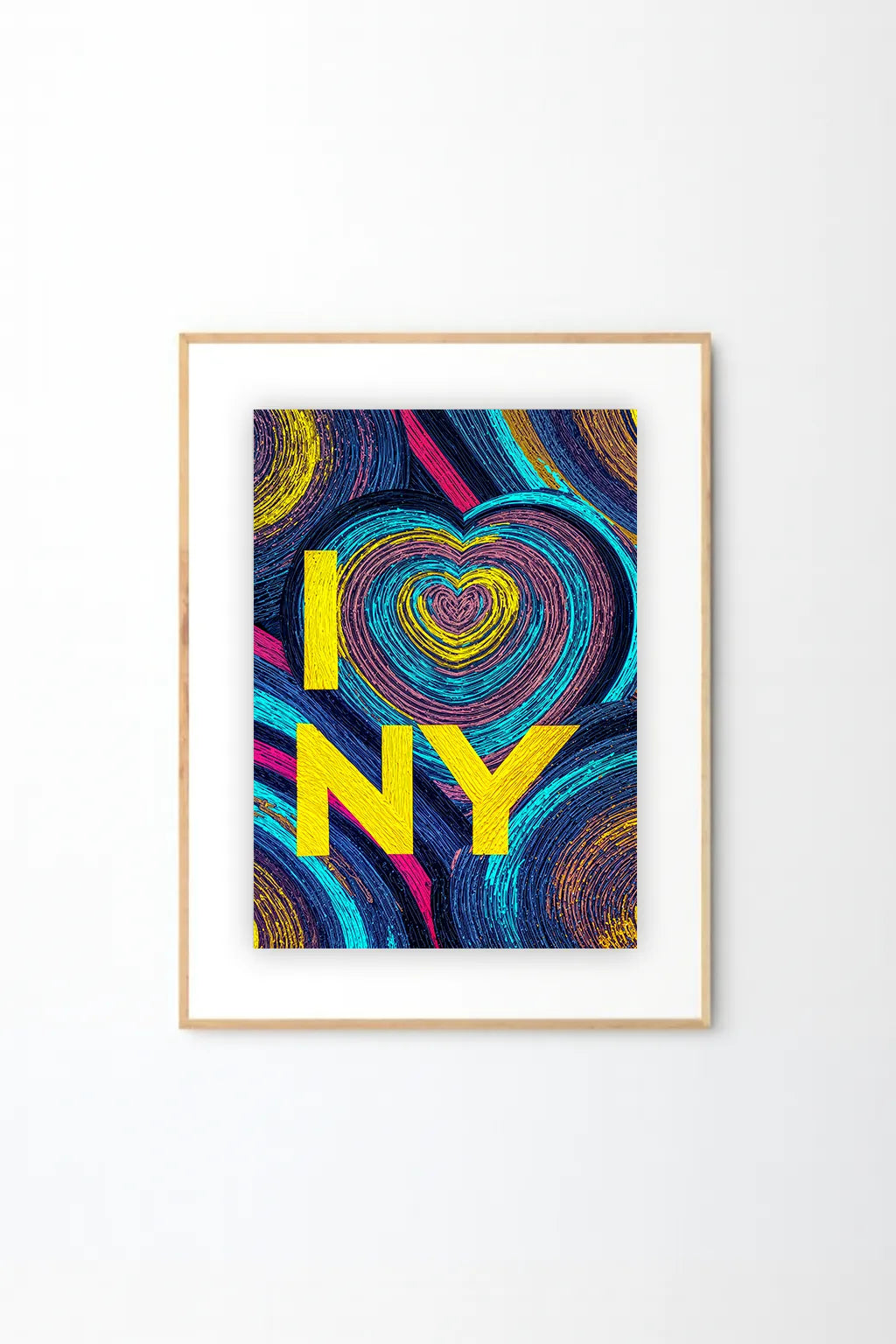 Vibrant Heart NYC-Inspired Art Print – Colorful Abstract Love Illustration