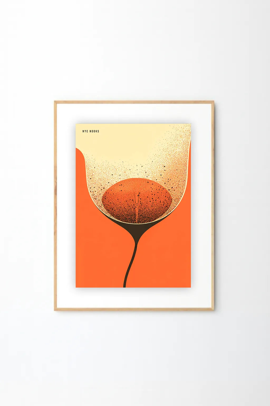 Minimal Bloom Art Print – Modern Abstract Flower Illustration in Orange & Beige