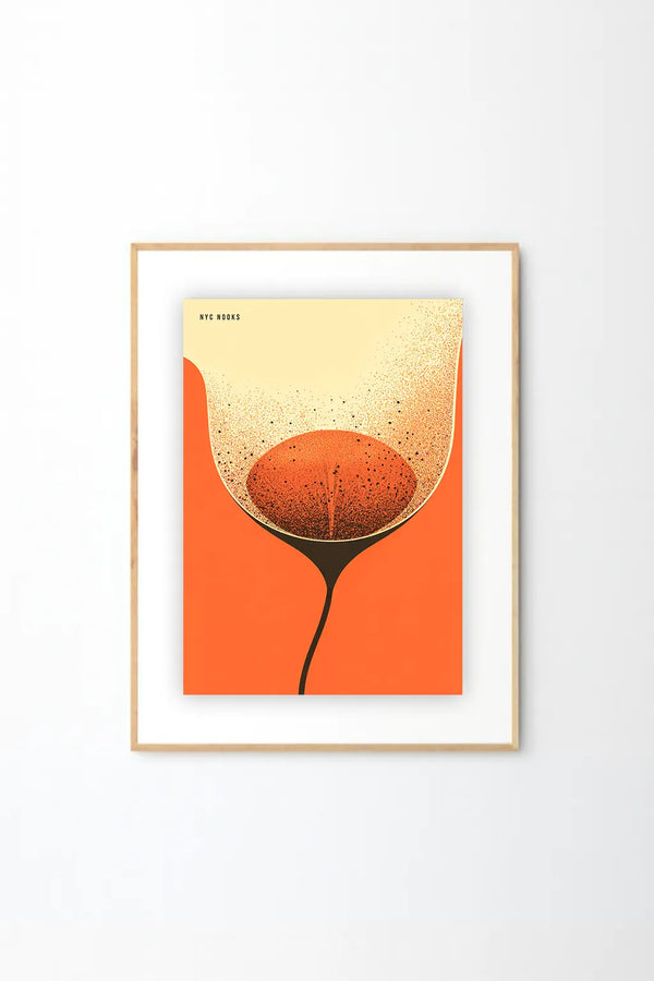 Abstract Orange Floral Art Print – Minimalist Botanical Illustration