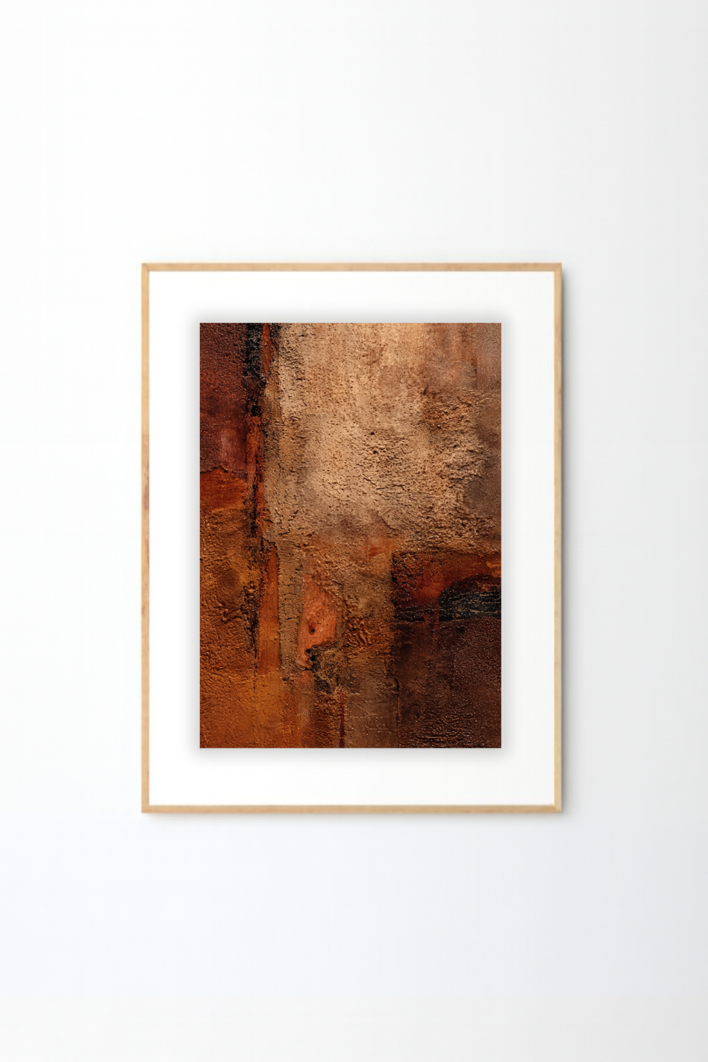 Afro Earth Tone Abstract Wall Art – African Inspired Textured Rustic Wall Decor