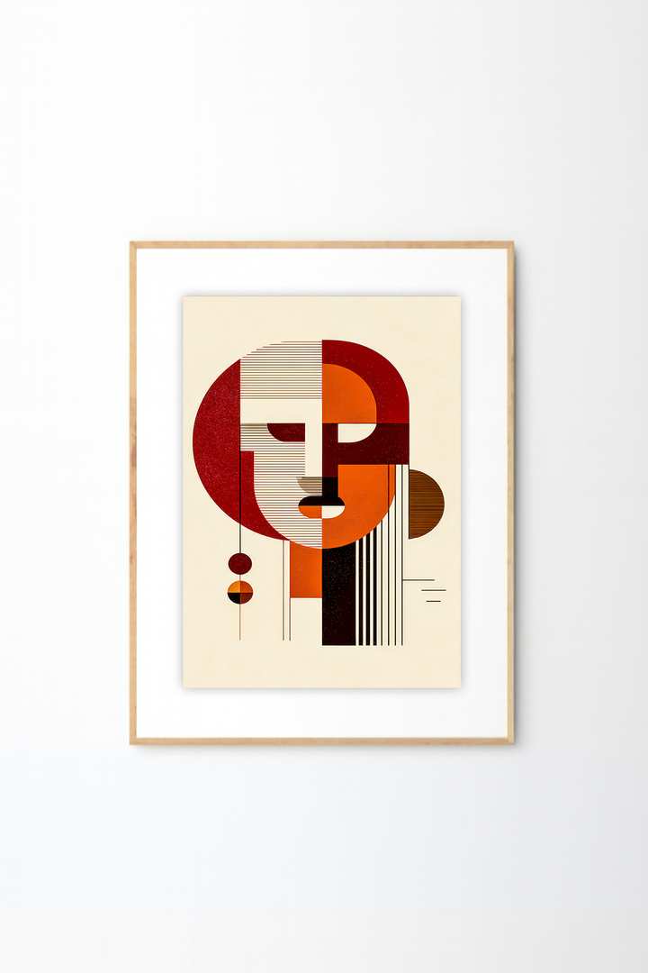 Afro-Bohemian Abstract Face Wall Art | Modern African Portrait Print