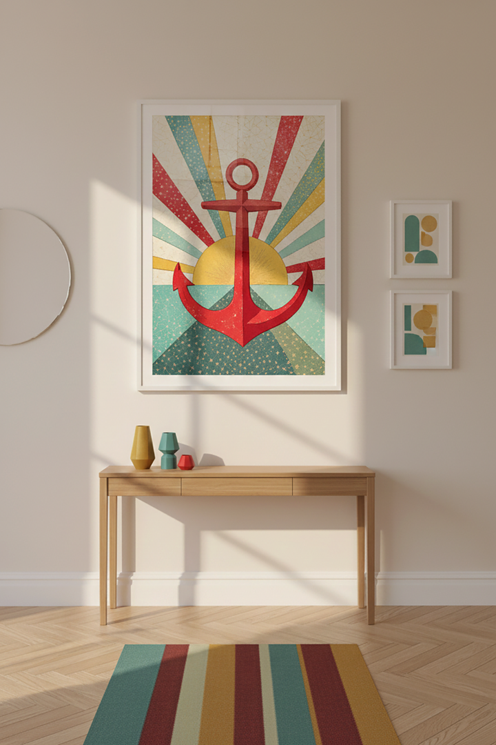 Funhaus Anchor Graphic Wall Art | Bold Symbolic Modern Abstract Print