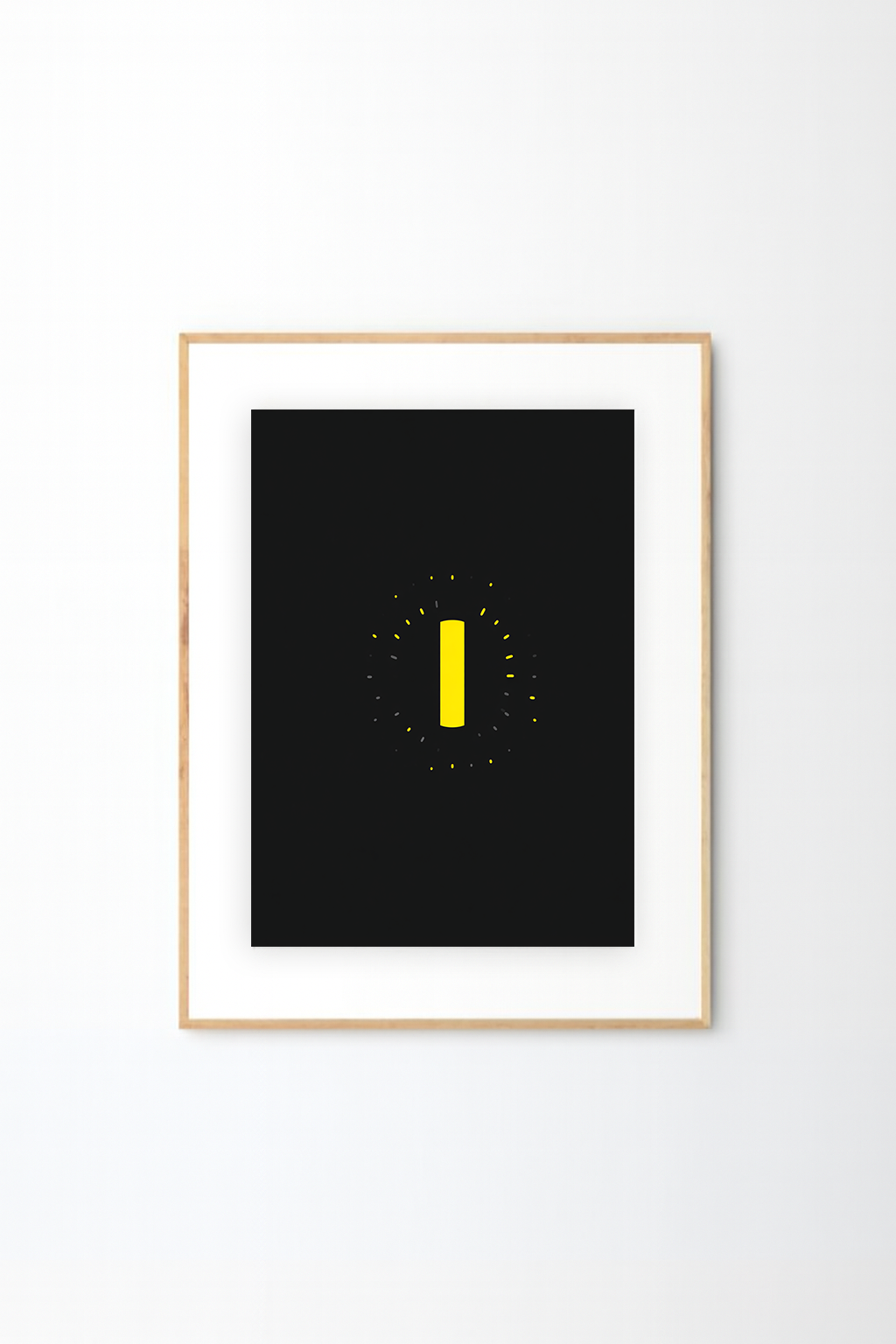 Minimal Black & Yellow Abstract Wall Art – Modern Vertical Line Design