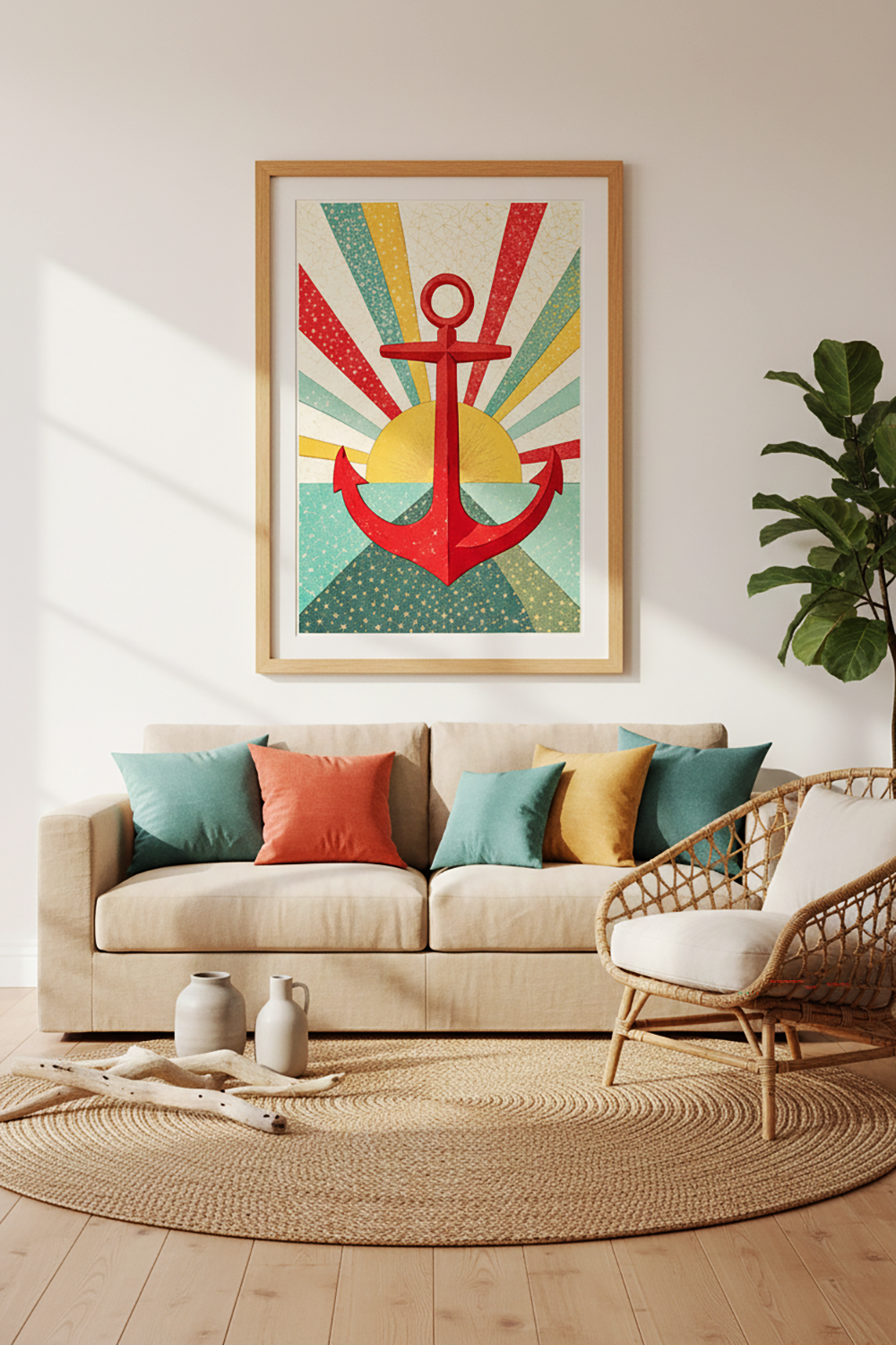 Funhaus Anchor Graphic Wall Art | Bold Symbolic Modern Abstract Print