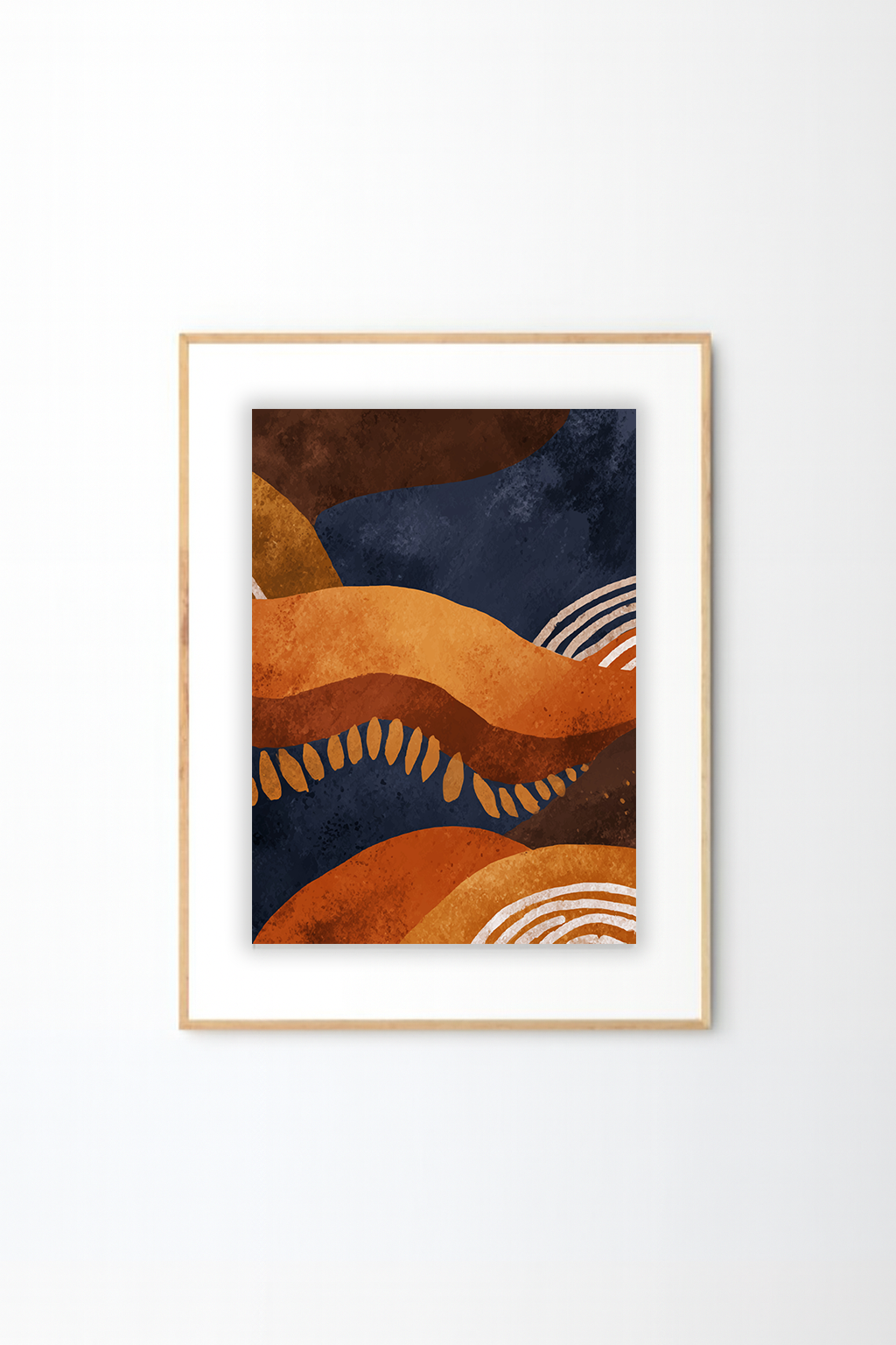 Afro Abstract Landscape Wall Art – African Inspired Earth Tone Modern Wall Decor