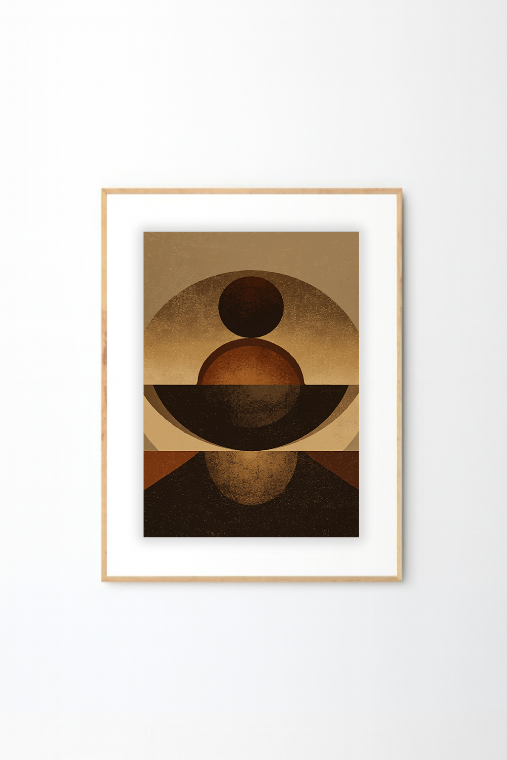 Afro Minimalist Abstract Wall Art – African Inspired Geometric Balance Print