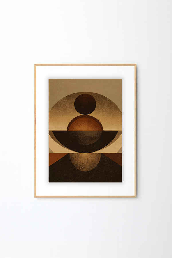 Afro Minimalist Abstract Wall Art – African Inspired Geometric Balance Print