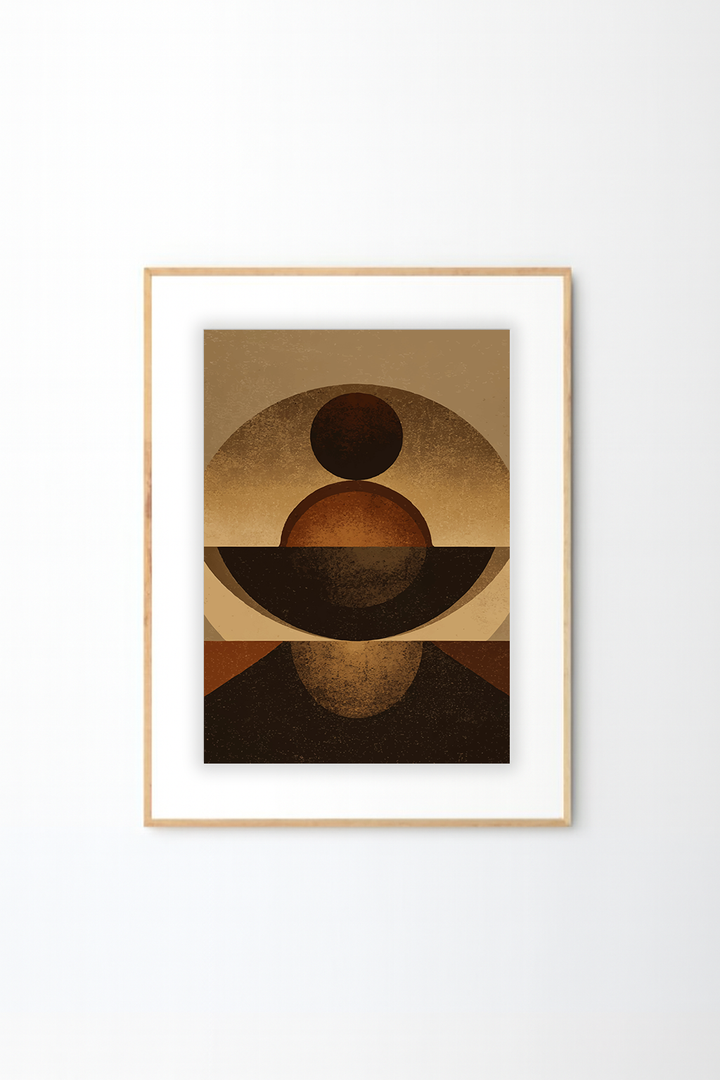 Afro Minimalist Abstract Wall Art – African Inspired Geometric Balance Print