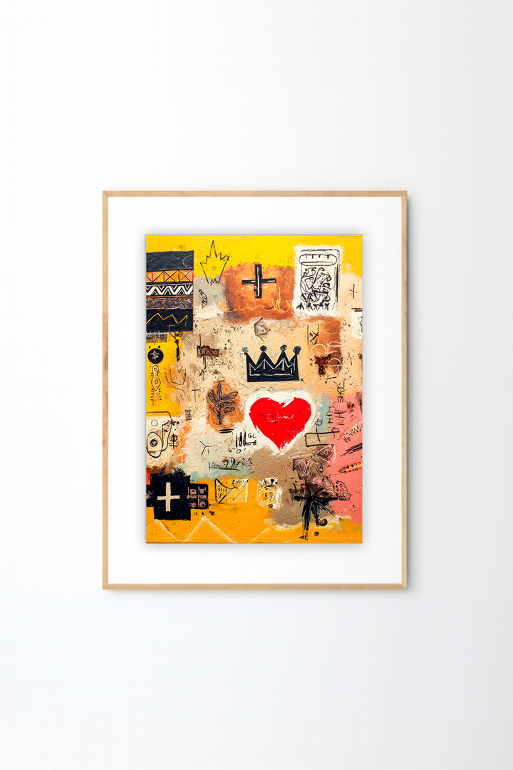 African Neo-Expressionist Wall Art - Yellow & Red Canvas