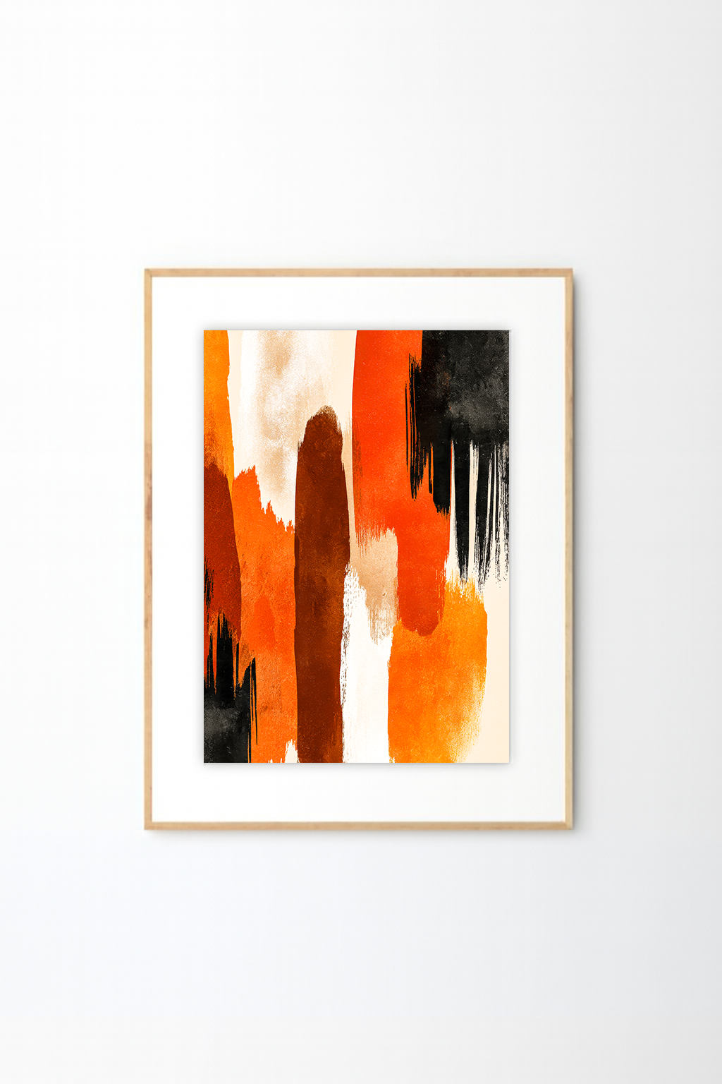 Afro-Bohemian Abstract Wall Art | Earthy Brushstroke Modern Boho Print