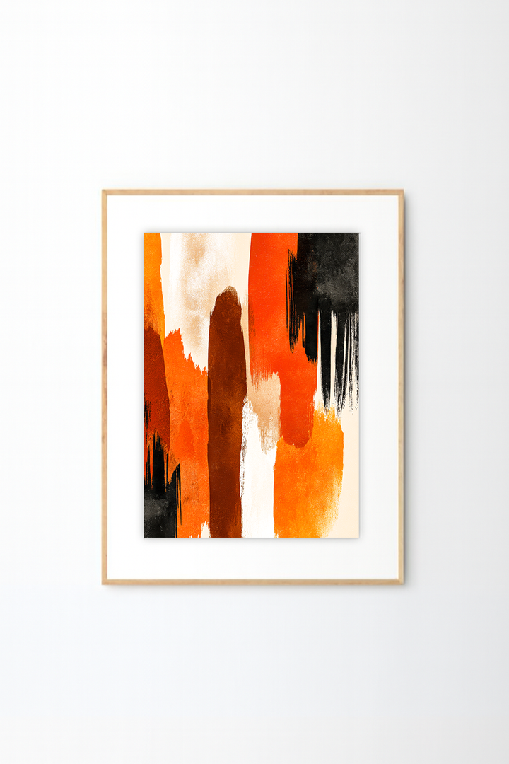 Afro-Bohemian Abstract Wall Art | Earthy Brushstroke Modern Boho Print