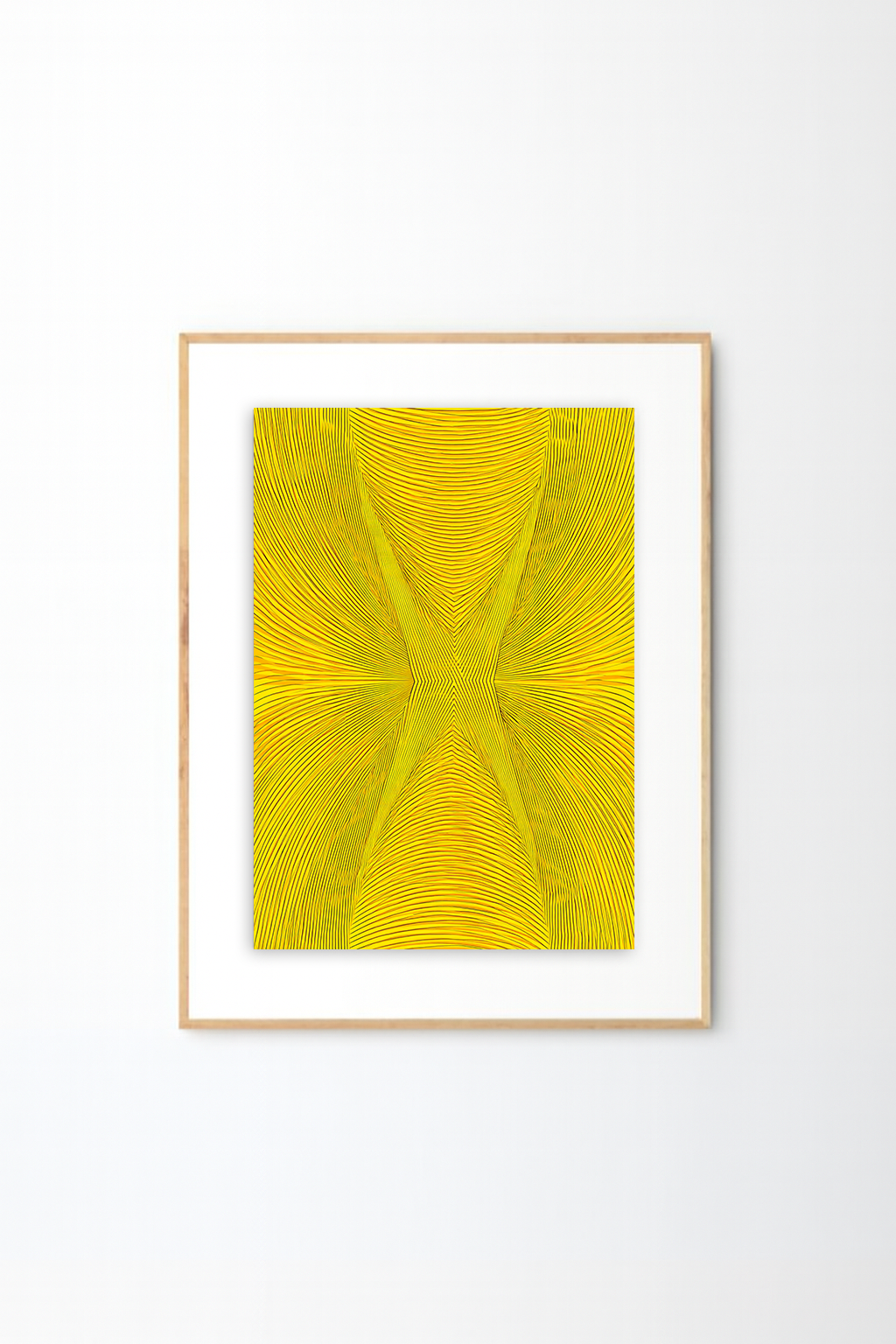Yellow Flow Line Abstract Wall Art – Modern Minimal Geometric Print