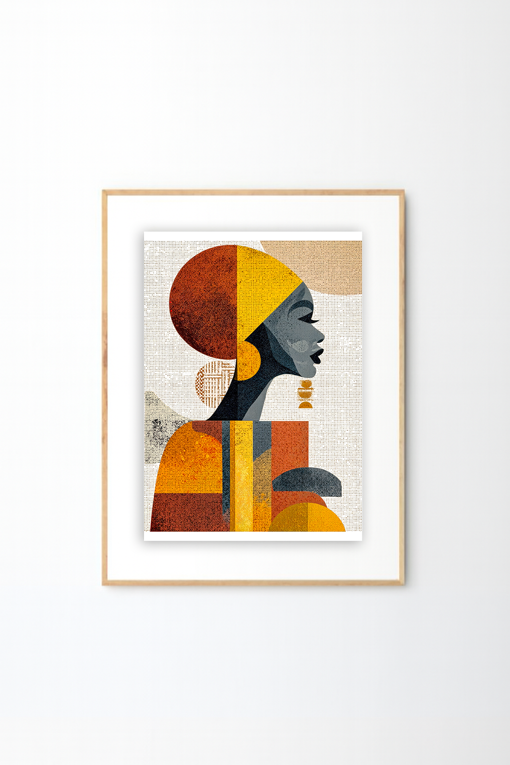 Afro Profile Wall Art – Modern Afro Abstract Canvas Print