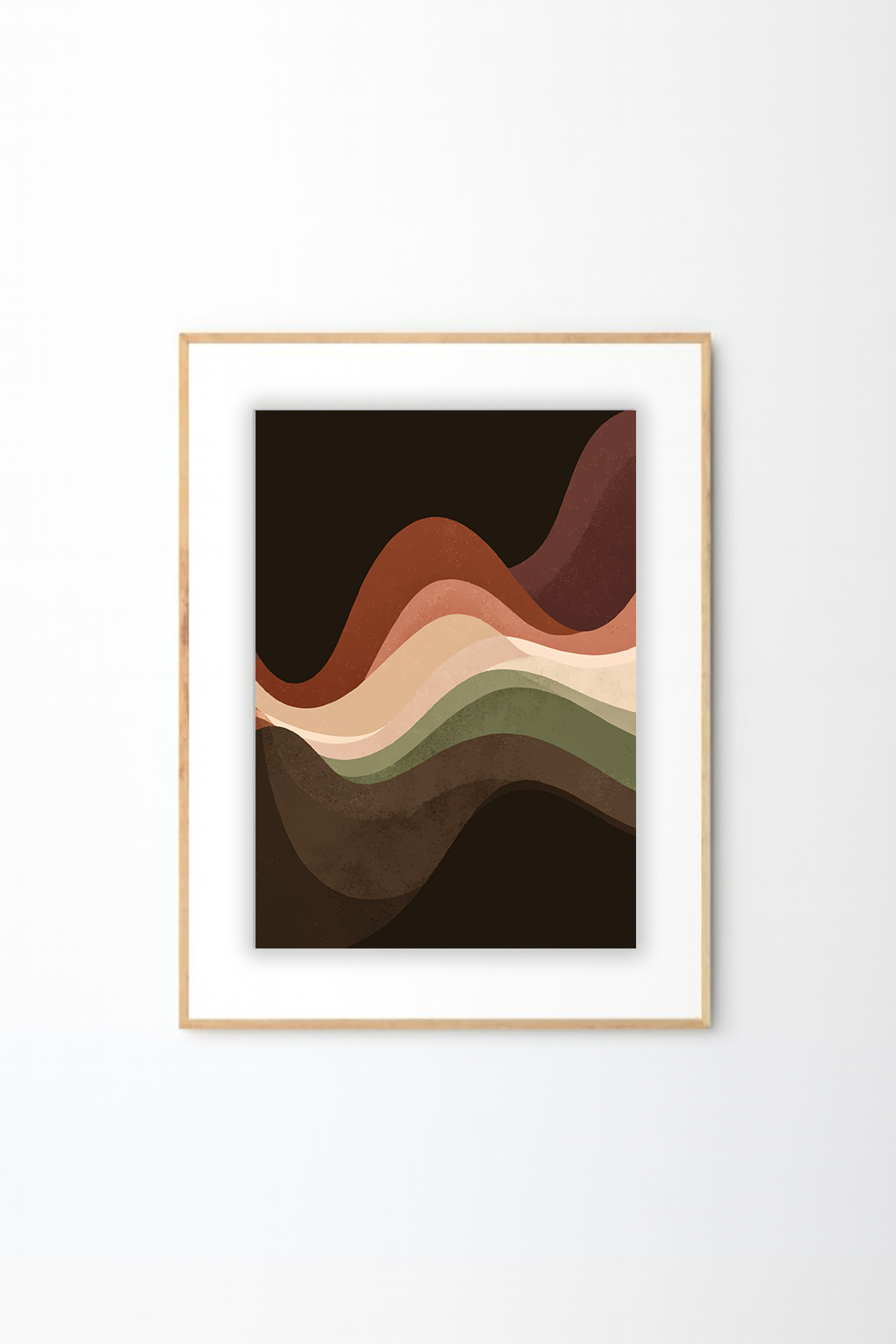 Afro Earth Tone Abstract Wall Art – African Inspired Modern Wave Wall Decor