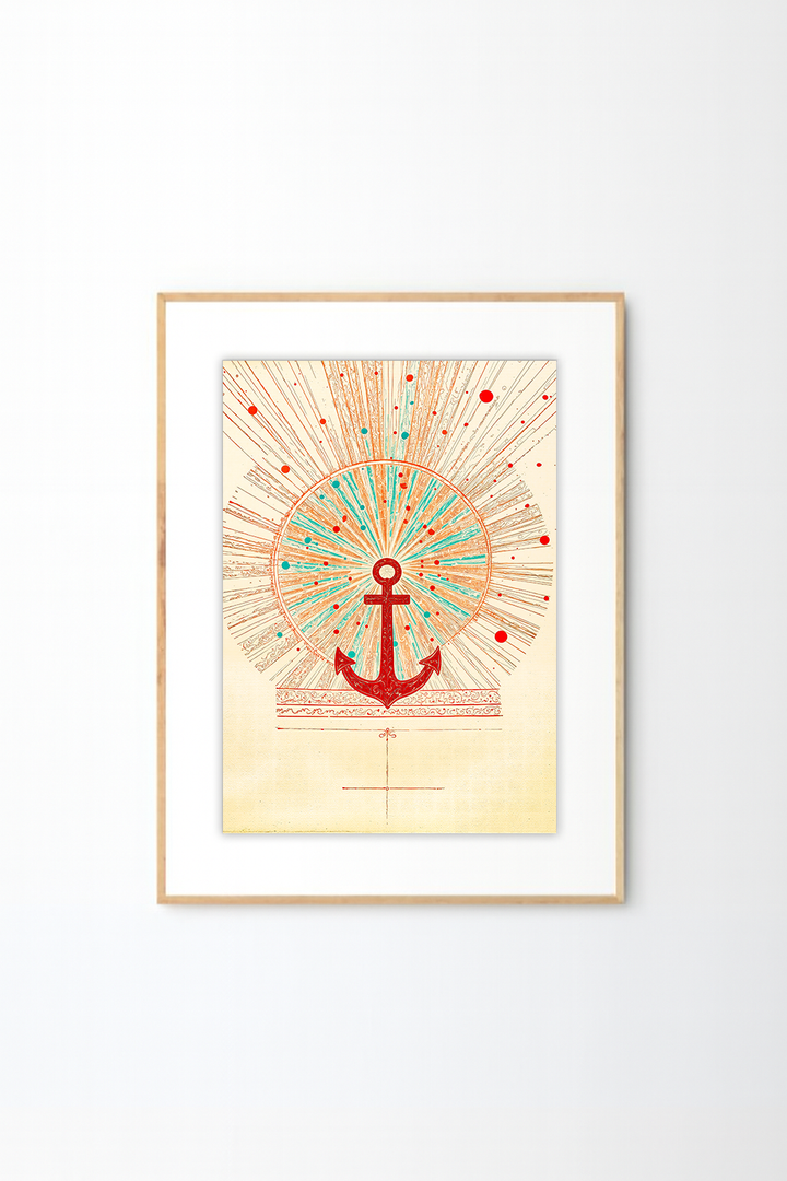 Funhaus Symbolic Abstract Wall Art | Radiant Anchor Graphic Print