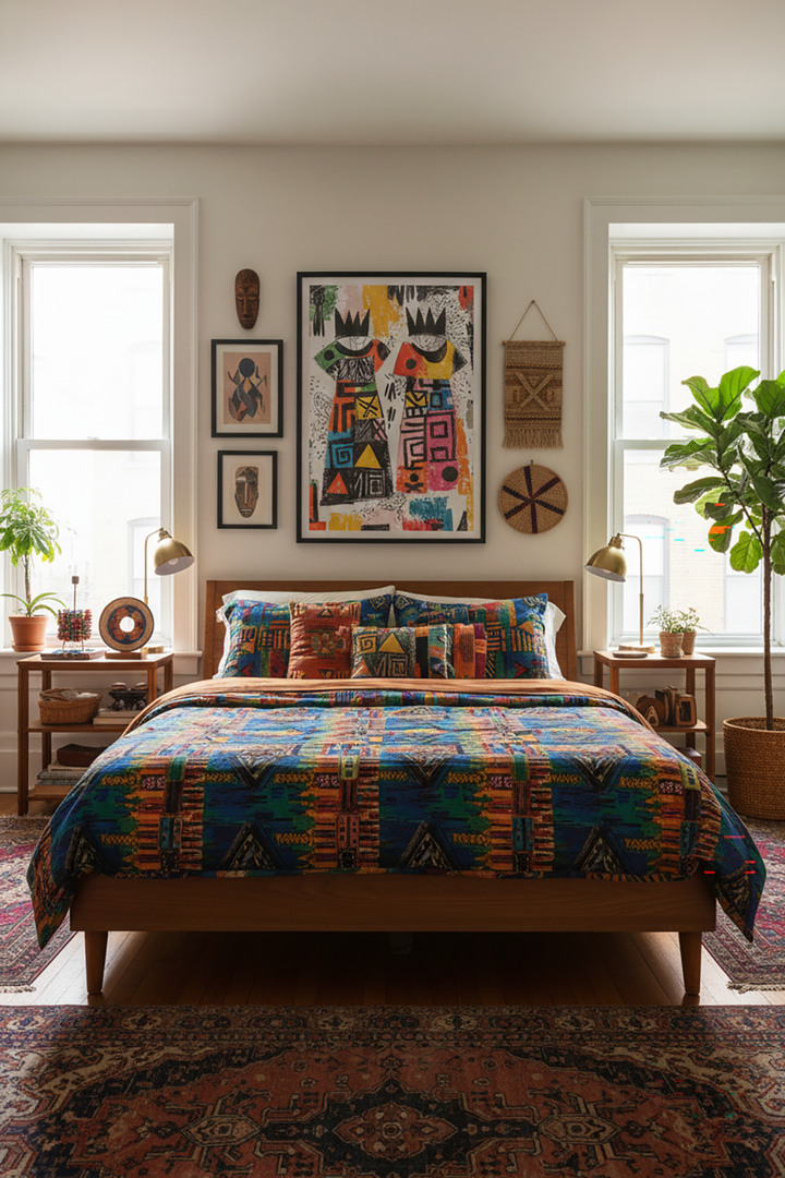 African Graffiti Art Print - Two Crowned Figures