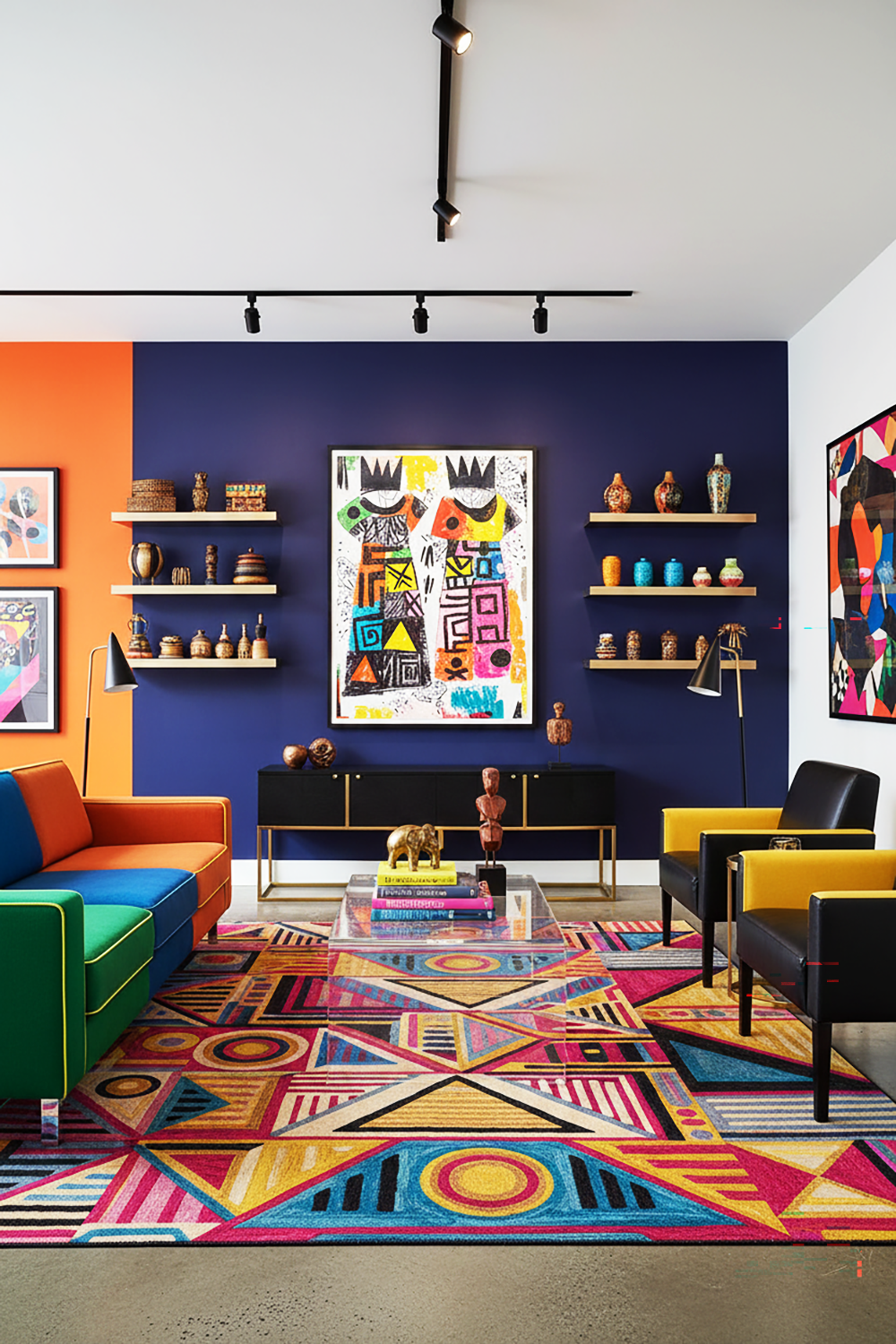 African Graffiti Art Print - Two Crowned Figures