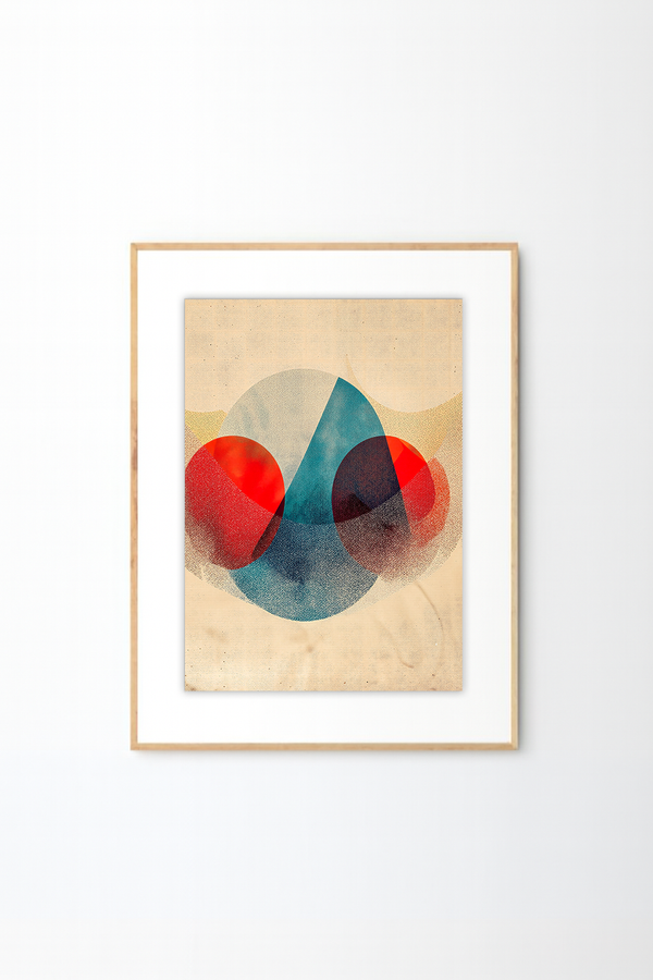 Funhaus Soft Geometric Abstract Wall Art | Modern Color Overlap Print