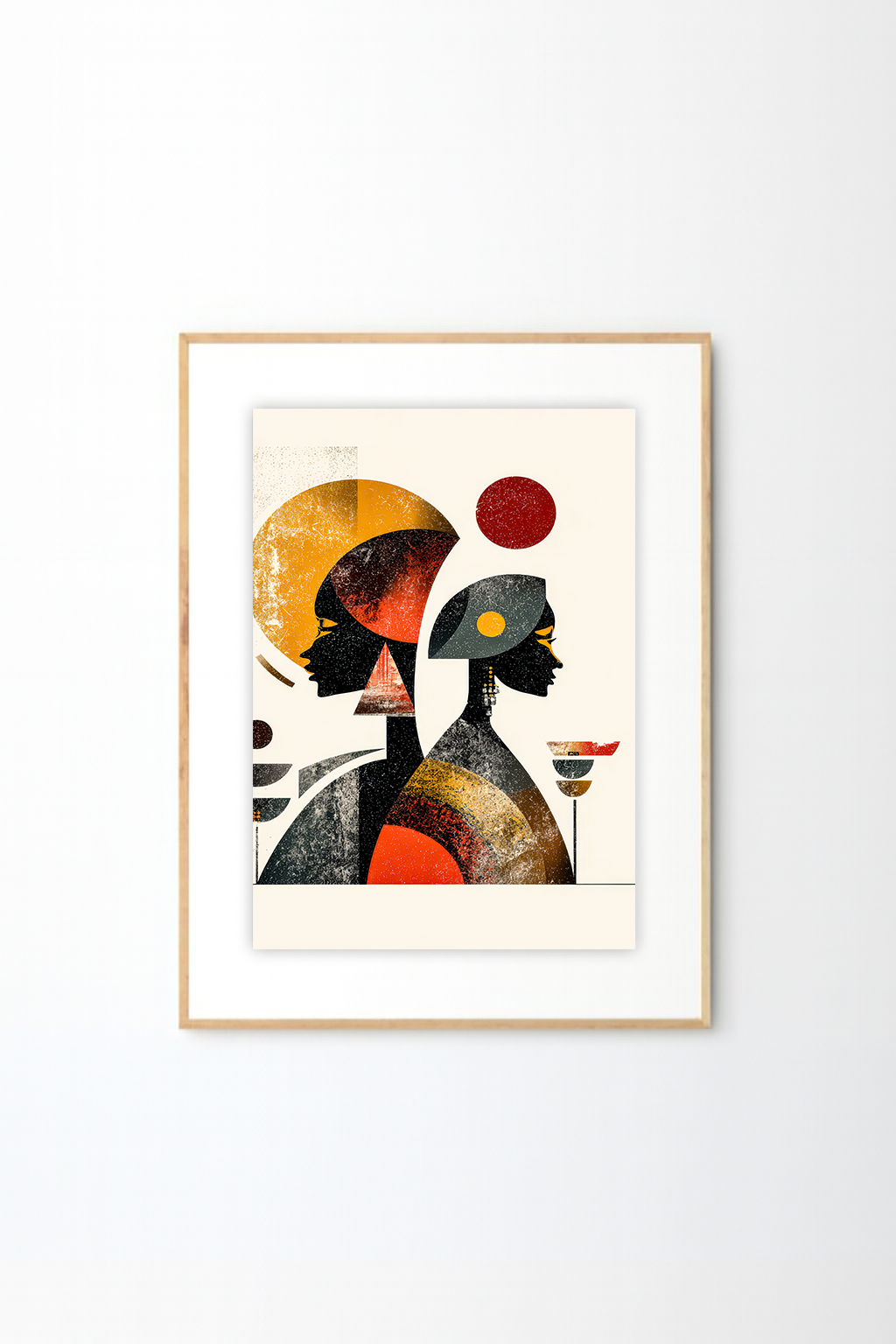 Afro-Bohemian Abstract Figures Wall Art | Modern African Inspired Print