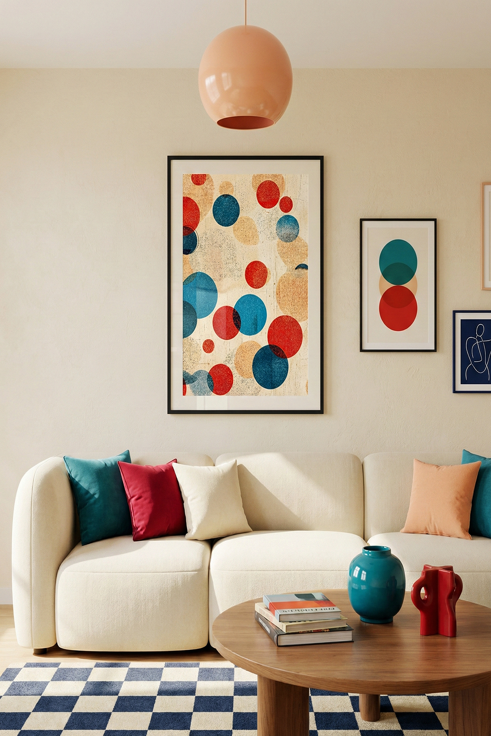 Funhaus Playful Circles Abstract Wall Art – Modern Colorful Geometric Print