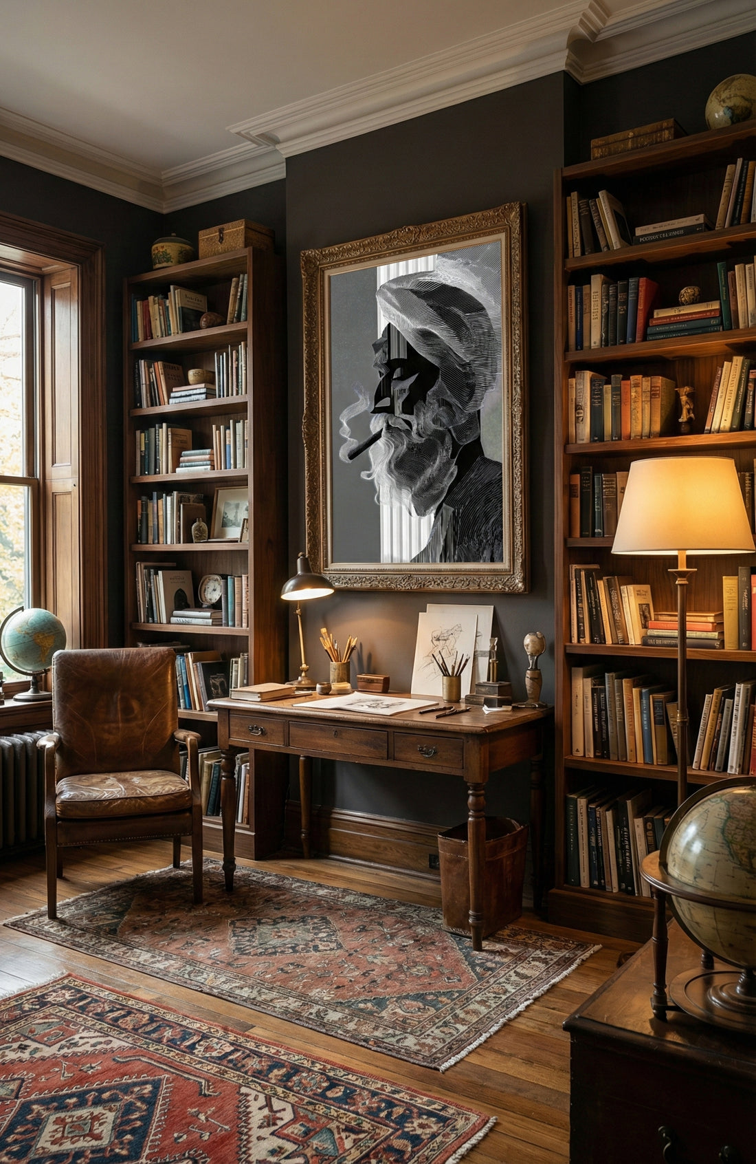 Sufi Silence — Himalayan Abstract Line Art Portrait