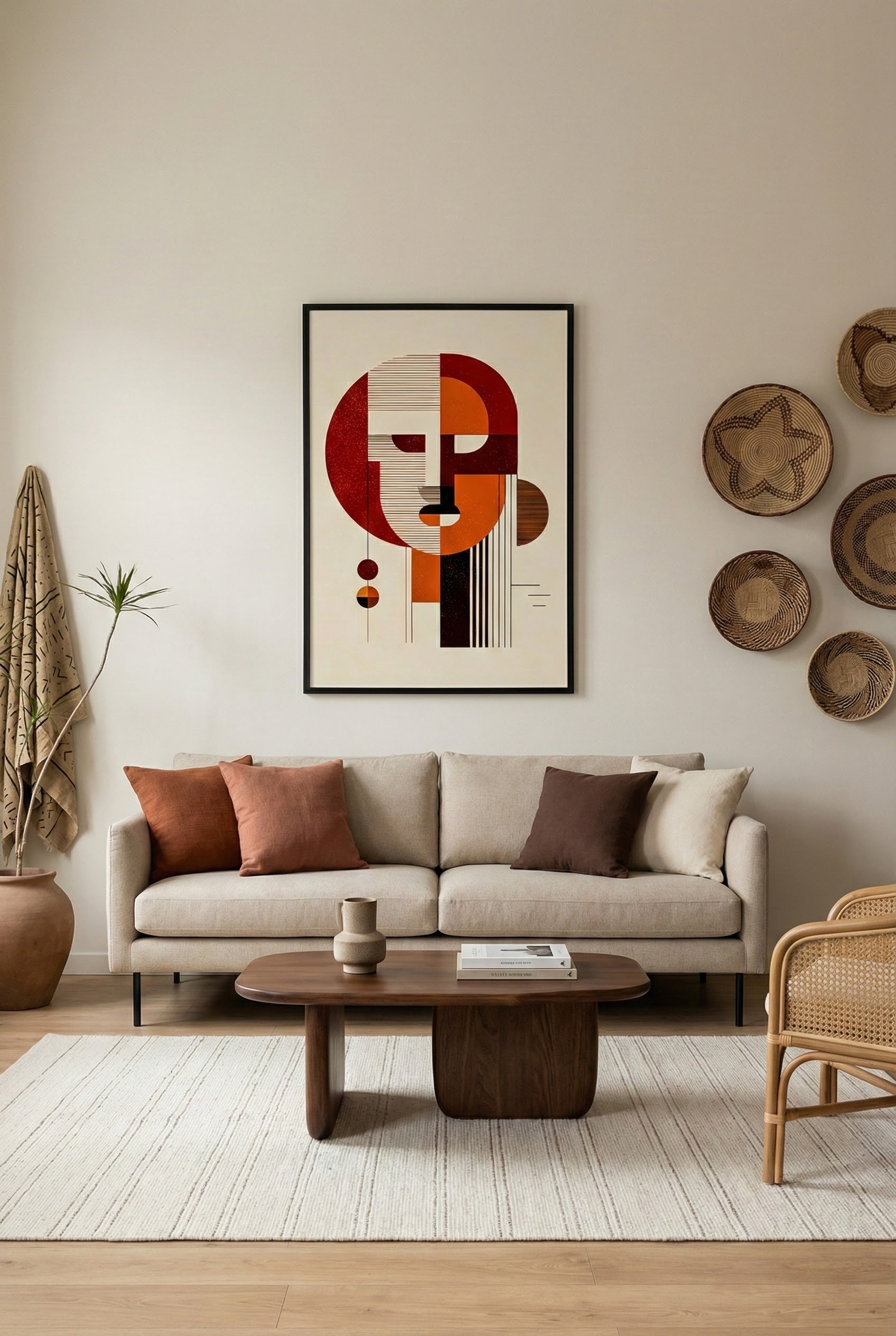 Afro-Bohemian Abstract Face Wall Art | Modern African Portrait Print