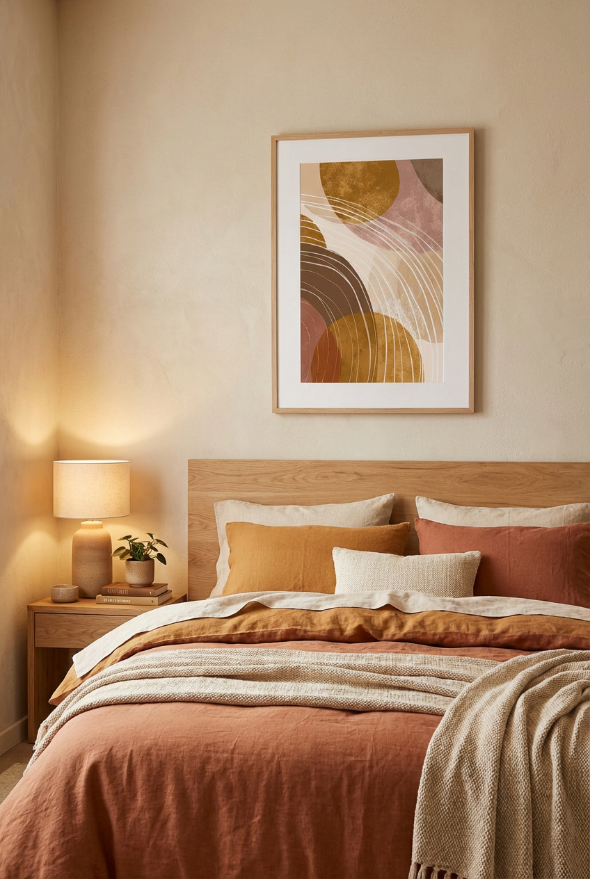 Afro Abstract Line Wall Art – African Inspired Organic Shapes Modern Decor