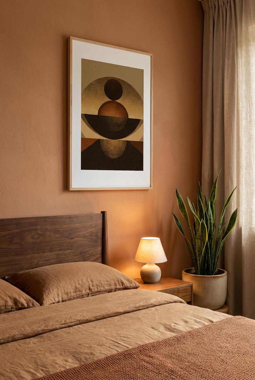 Afro Minimalist Abstract Wall Art – African Inspired Geometric Balance Print