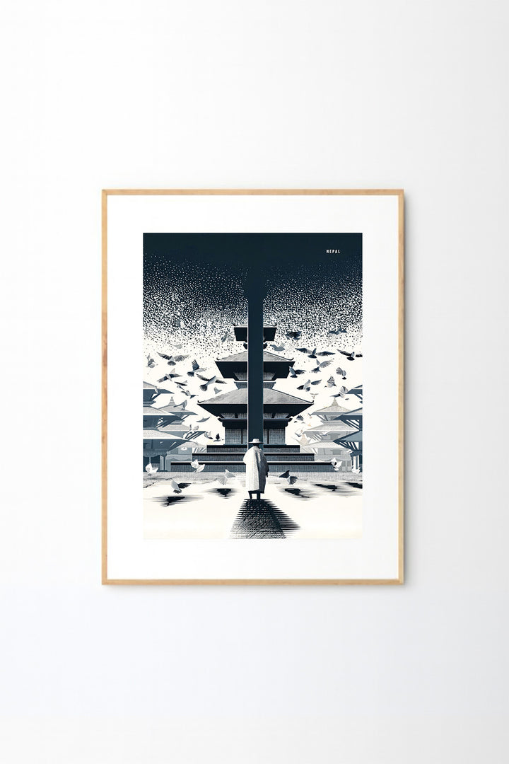 Blue-Black Himalayan Temple Sanctuary Wall Art