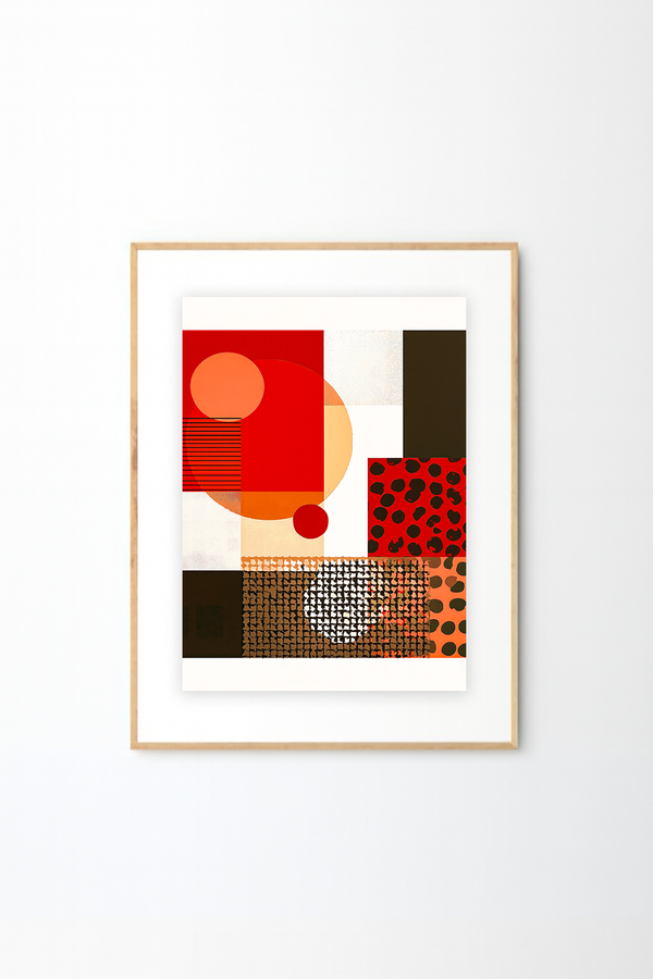 Afro-Boho Abstract Wall Art | Earth Tone Geometric Print for Modern Boho Decor