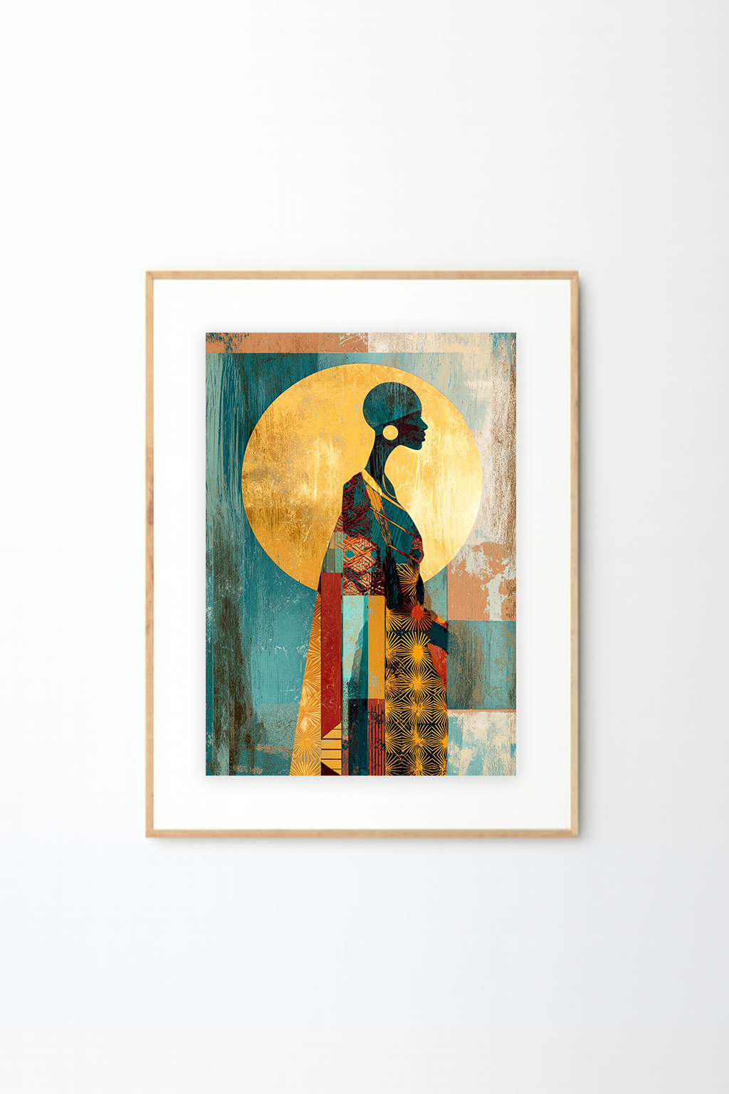 Afro-Bohemian African Woman Wall Art | Earth Tone Cultural Portrait Print