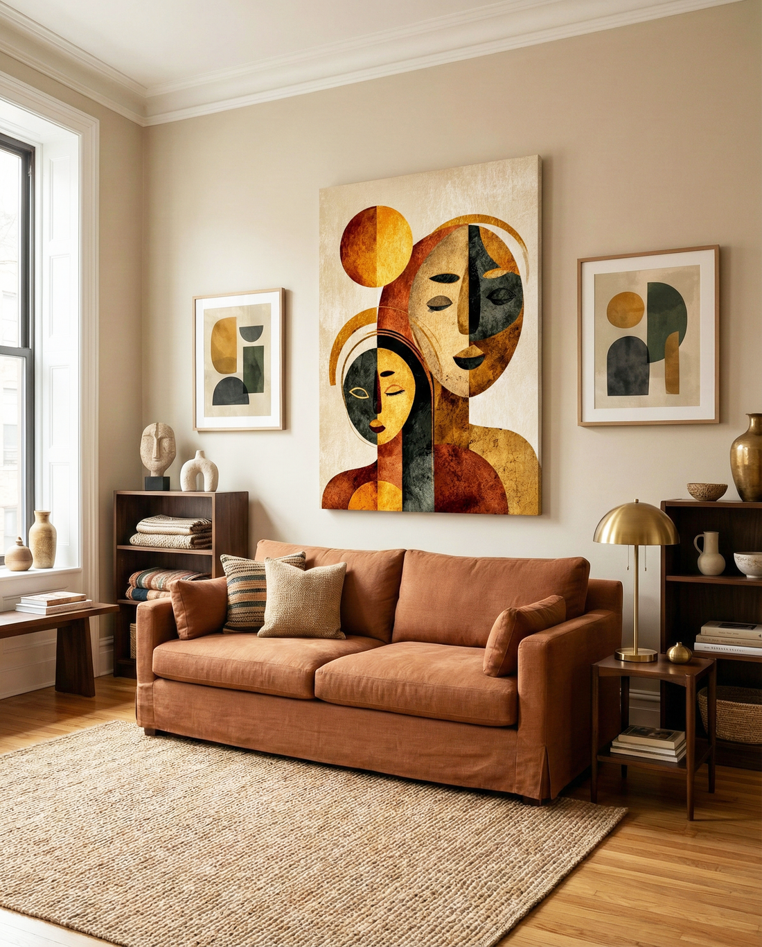 Afro-Bohemian Abstract Figures Wall Art | African Inspired Modern Boho Print