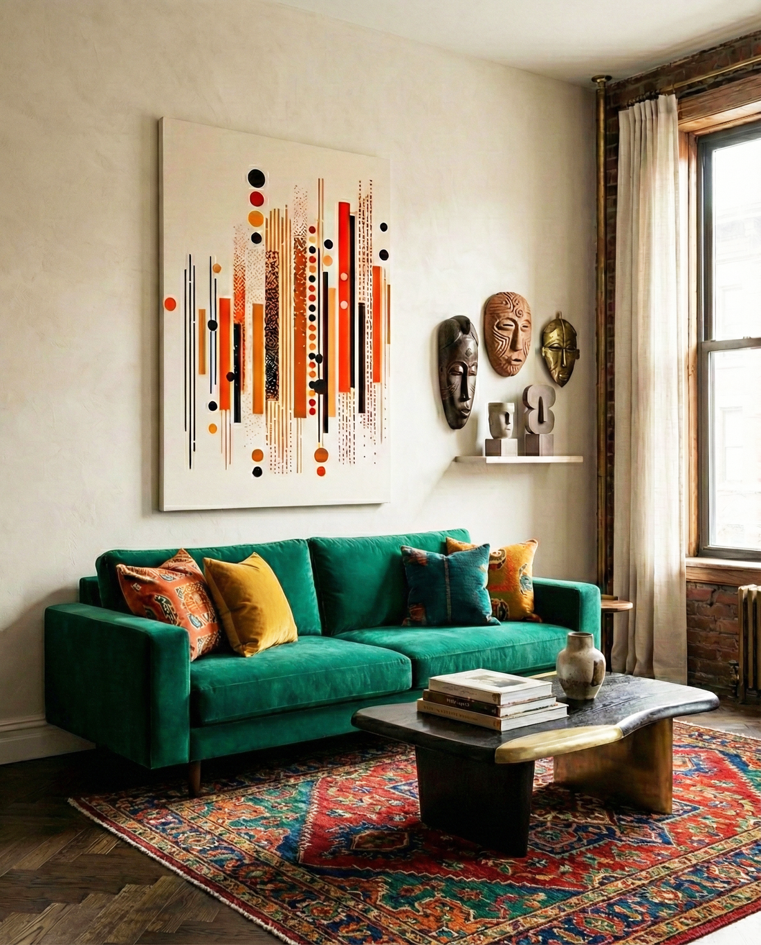 Afro-Modern Wall Art | Geometric Tribal Rhythm Print